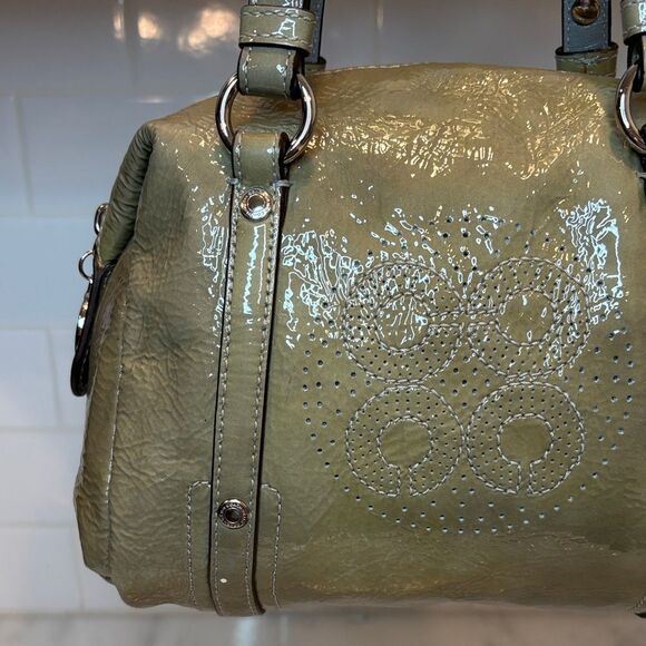 Coach Bag Purse Handbag Audrey Perforated Patent Leather Mini Satchel Pocketbook - Picture 4 of 16